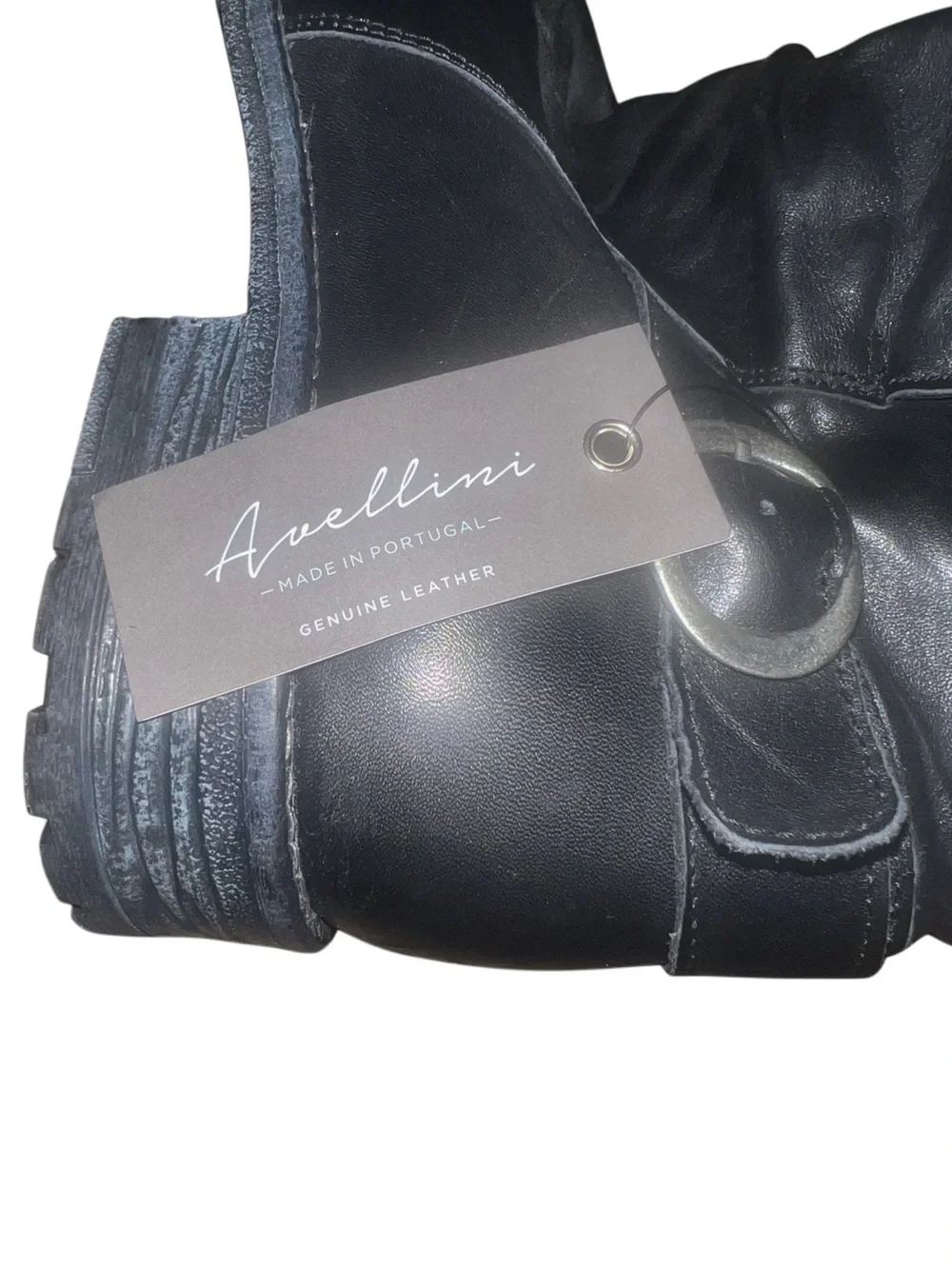 Avellini Black Leather Ankle Boots with Buckle Detail Sz 9.5